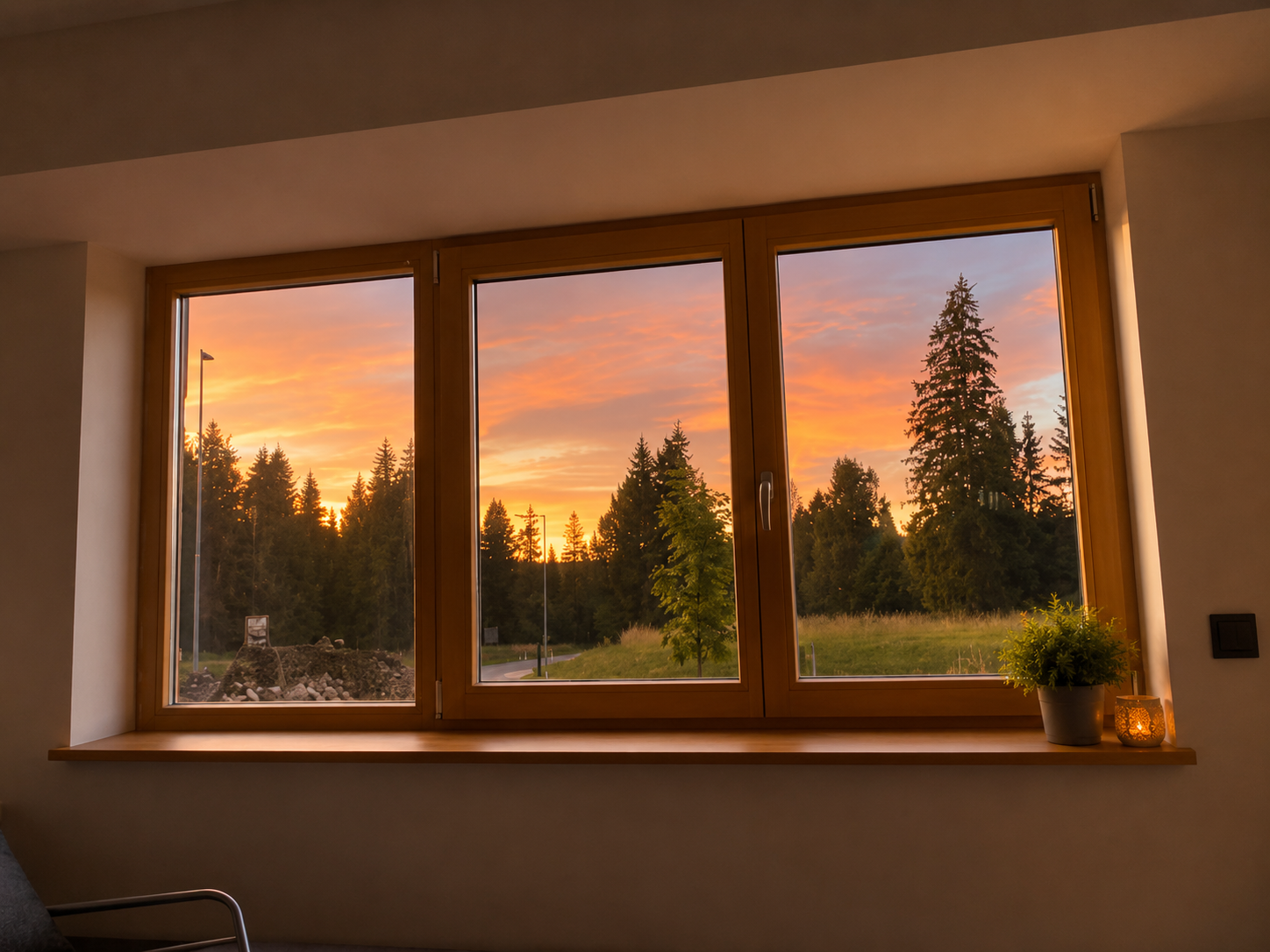 Sunset seen from the hostel window