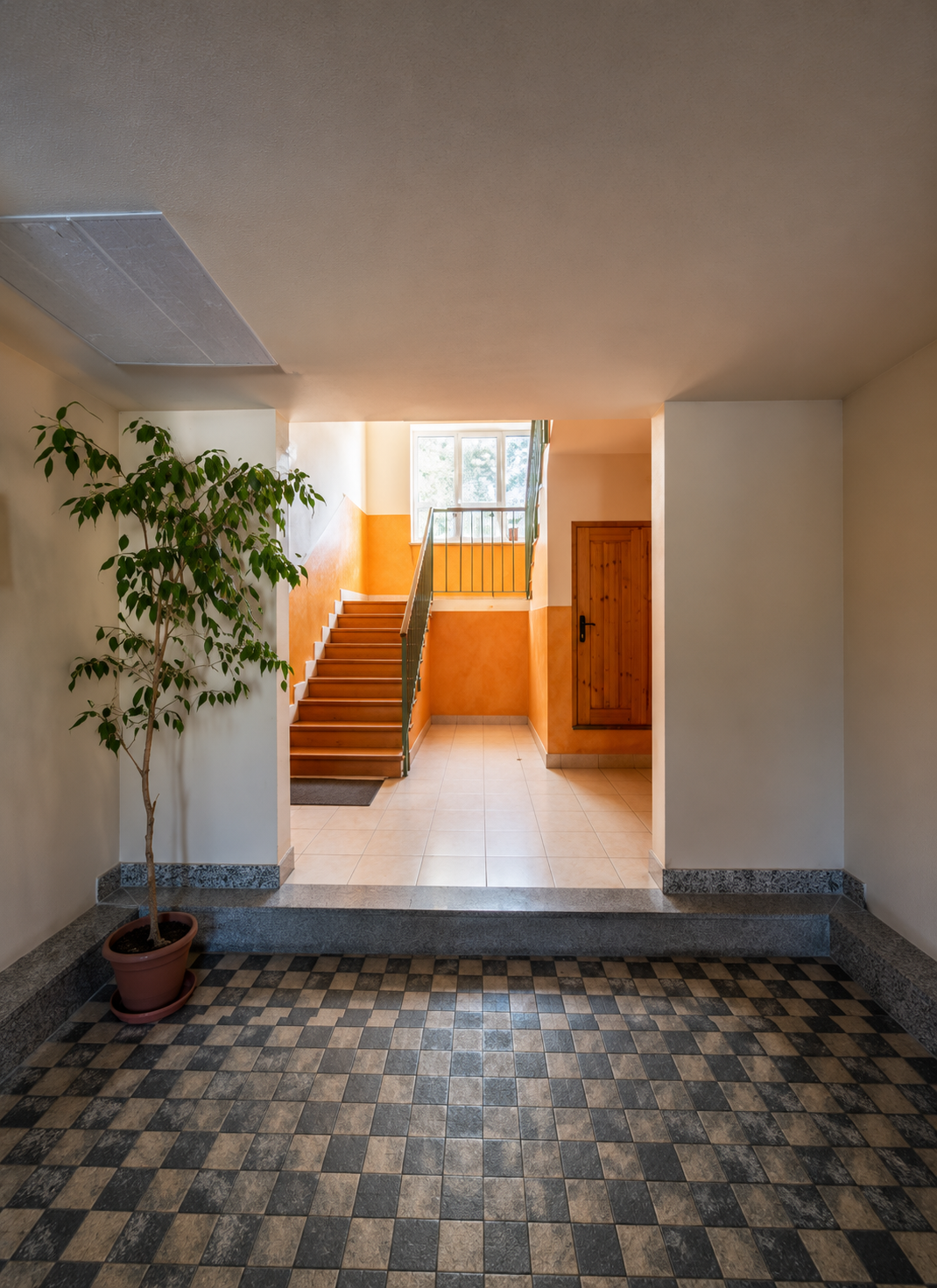 Building entrance and staircase