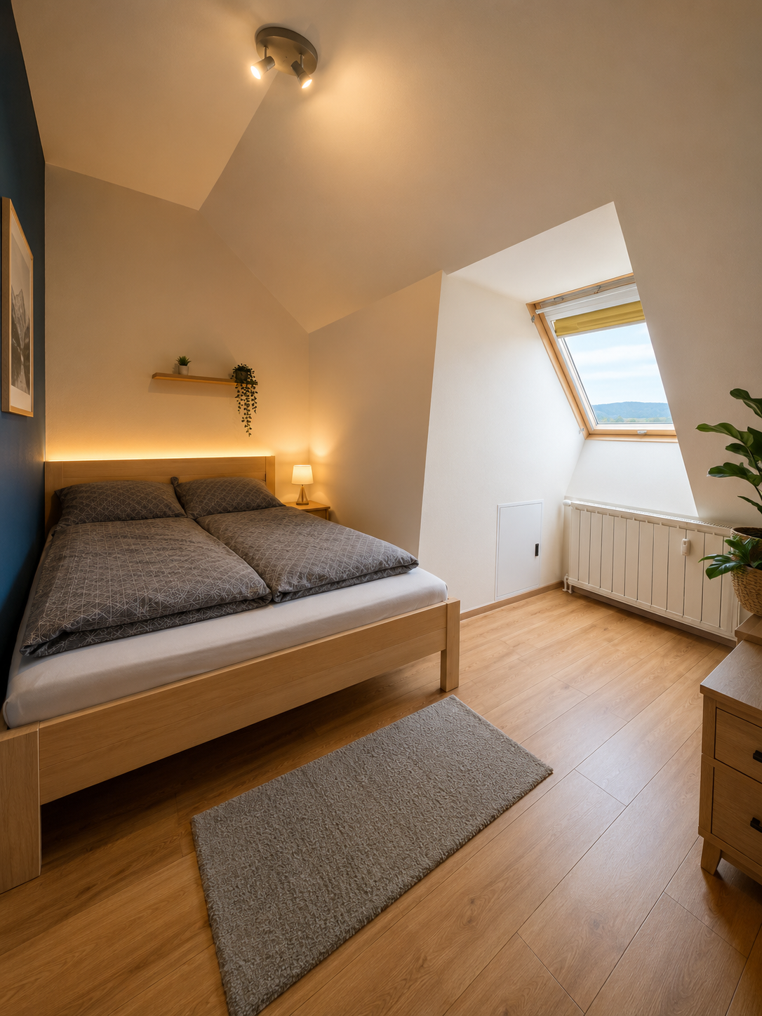 Attic double room with mountain view